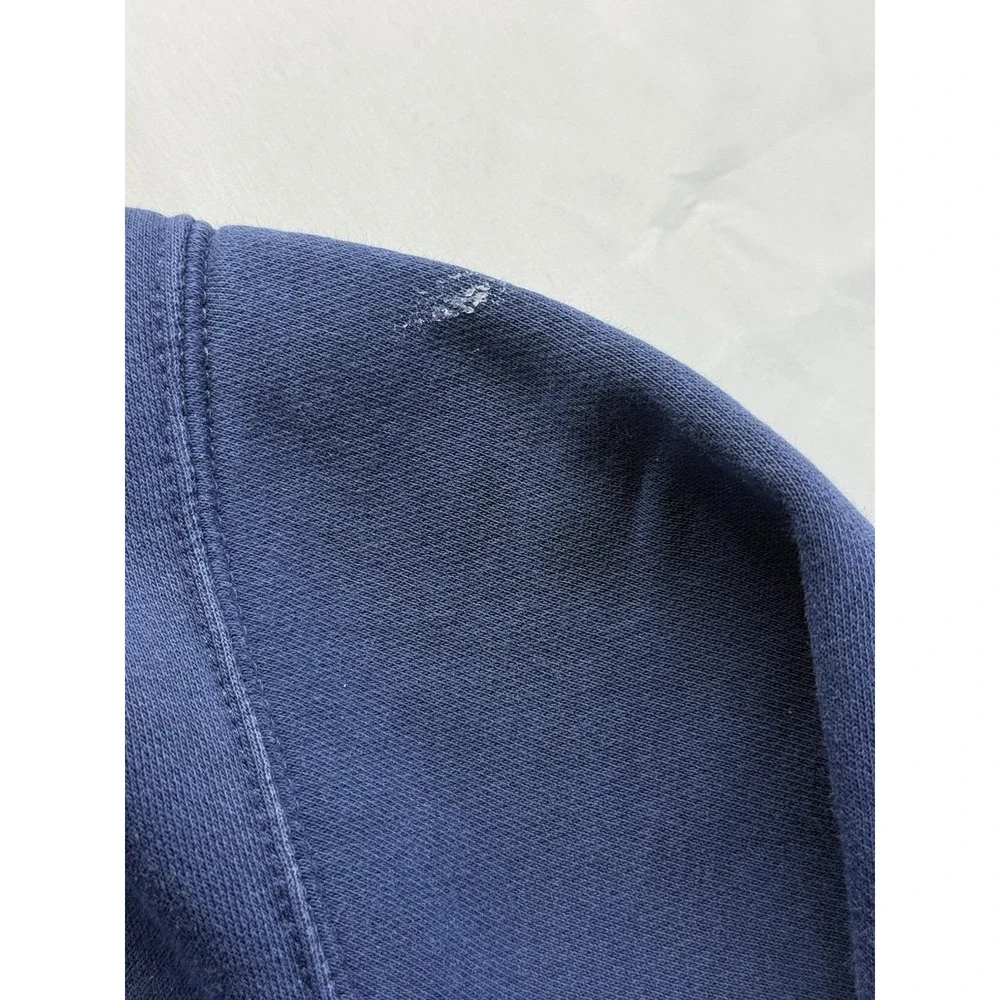 Nike Hoodie Sweatshirt Small Blue Pullover Fleece Logo Embroidered Swoosh *STAIN